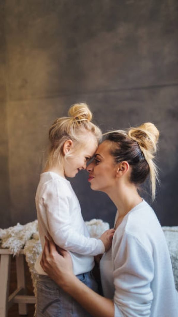 Mother and daughter enjoying together
